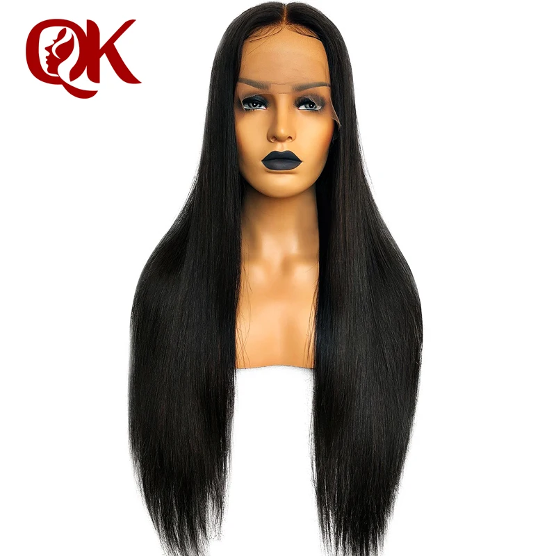 QueenKing Transparent Lace Wig 150% Density Lace Front human hair Wigs for Women Natural Color Straight  Brazilian Remy Hair