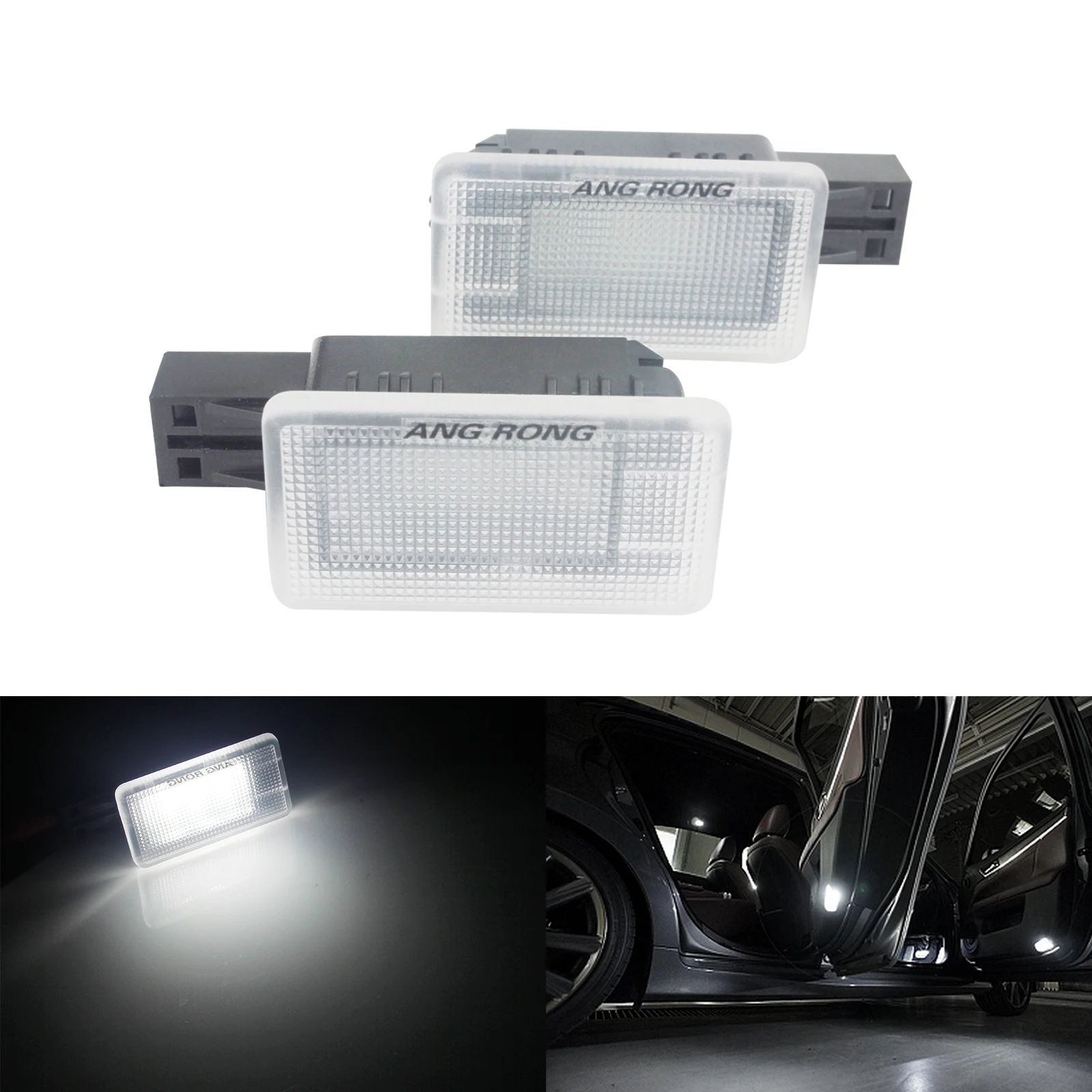 ANGRONG CANBUS White LED Footwell Courtesy Under Door Step Light For Volvo S60 S80 V40 V60 V70 XC60 XC70