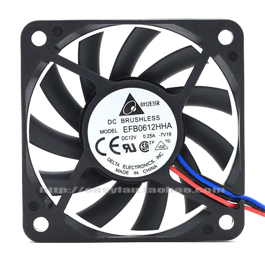 Delta EFB0612HHA 6010 60MM 60x60x10MM Computer Case Fan Graphics Card Cooling Fan 12V 0.25A With 3pin 4pin PWM