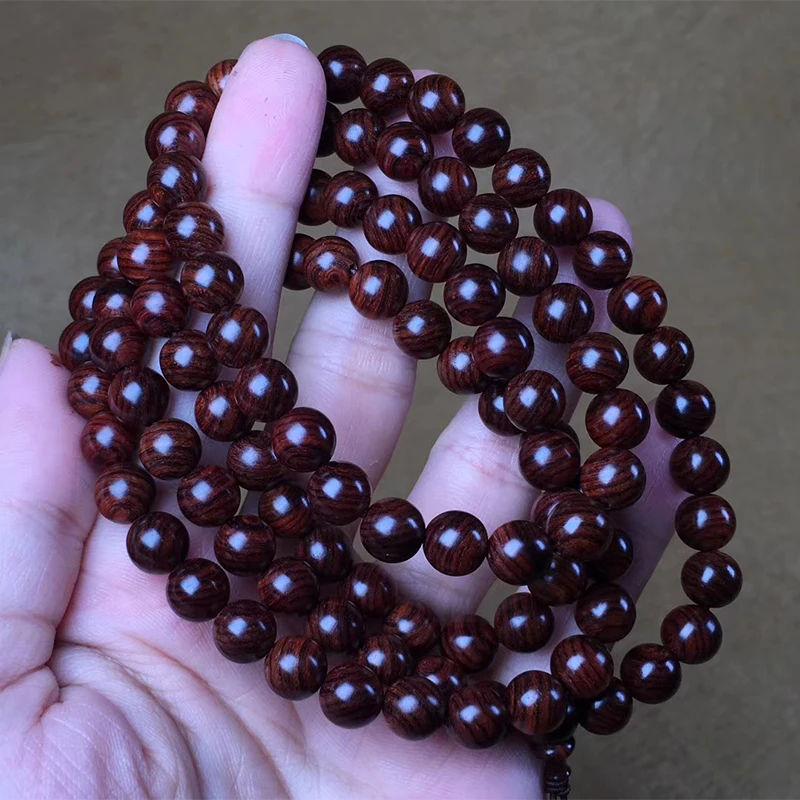 Authentic Hainan Huanghua Pear Old Oil Pear 108mm Handstring Bracelet Tiger Skin Bead Lady Bead Bracelet Collection Accessories