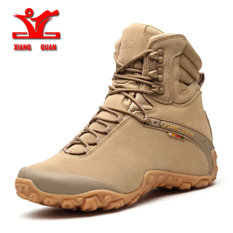 XIANGGUAN men High top Hiking Shoes Outdoor Sports Tactical Boots Wear-Resistant Camping Sneakers men Waterproof Women Footwear