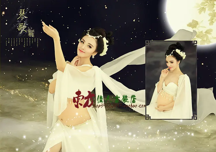 Qin Ge Personality Photography Costume for Pregnant Mummy Thematic Costume Hanfu Flying Fairy Costume