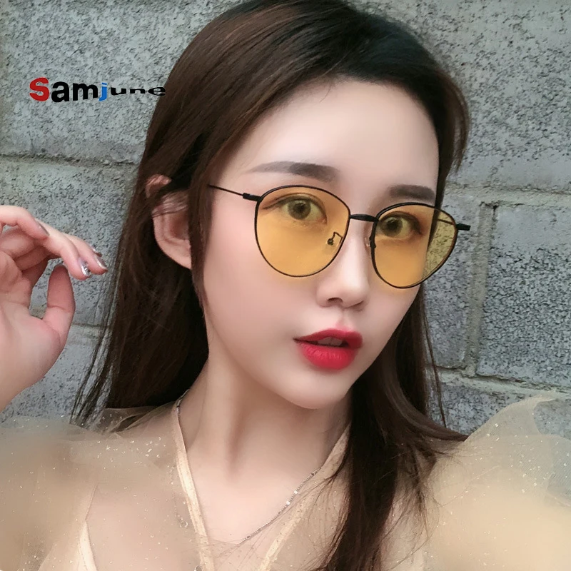 

Samjune Cute Sexy Retro Oval Sunglasses Women Famous Small Vintage Retro Sun Glasses Female Eyewear Oculos