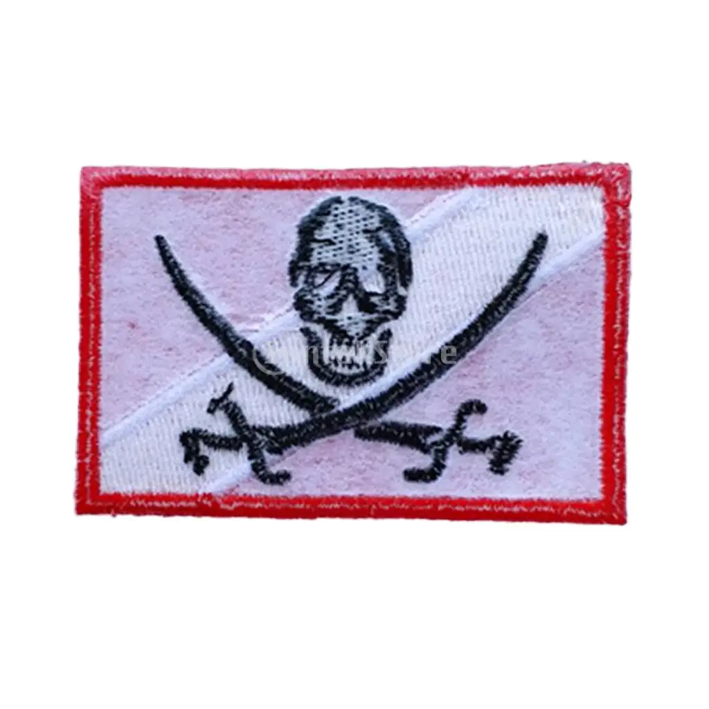 Diver Down Pirate Flag Patch Patches Backpack Badge Scuba Diving Dive Iron On Embroidered