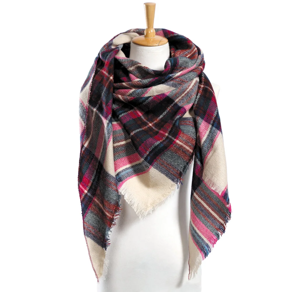 Winter Sjaal Vrouwen Plaid Sjaal Warm Designer Driehoek Kasjmier Sjaals Vrouwen Sjaals Dropshipping VS051