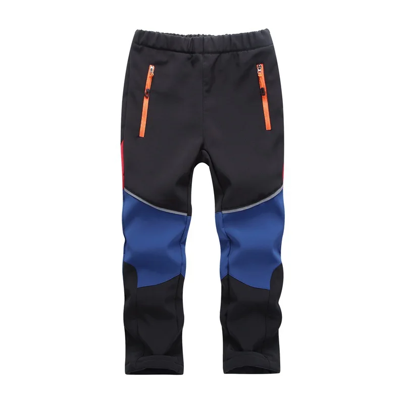 Brand Boys and Girls Fleece Lined Waterproof Hiking Pants School Kids Sporty Climbing Trousers Child Soft Shell Bottoms 5-16 Yr