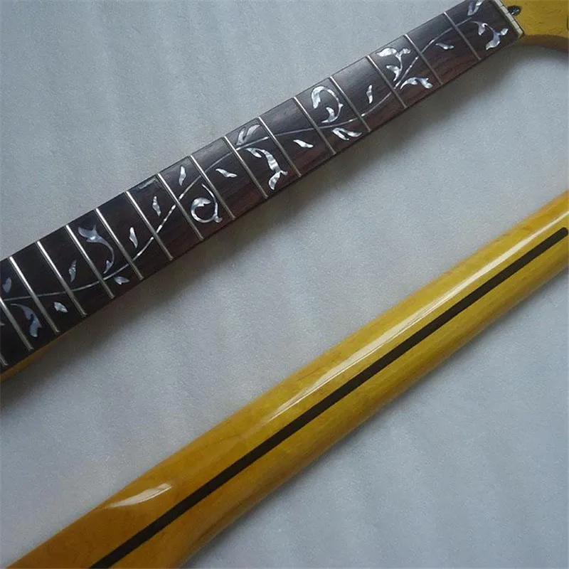 Disado 21 22 Frets Inlay Tree Of Life Maple Electric Guitar Neck Yellow Glossy Paint Guitar Accessories Parts Wholesale