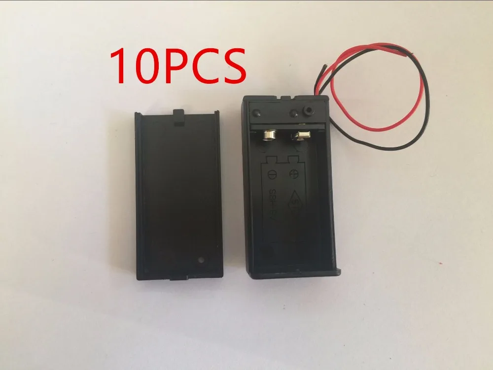 10PCS 9V Battery Holder Box Case with Wire Lead ON/OFF Switch Cover Case