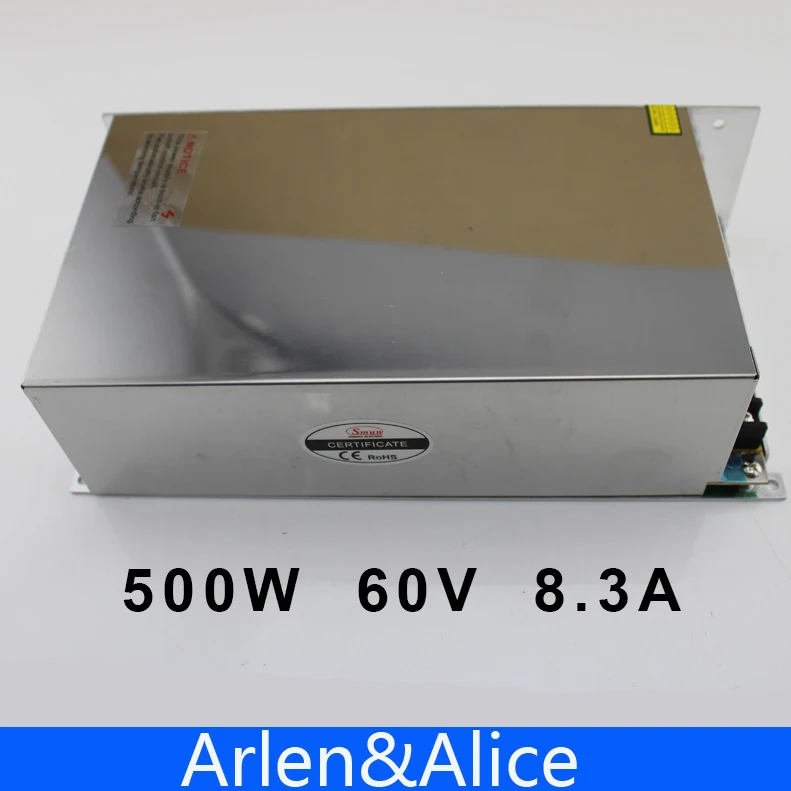 

500W 60V 8.3A 220V INPUT Single Output Switching power supply for LED Strip light AC to DC