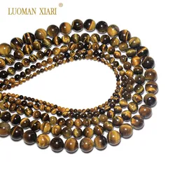 Wholesale Round AAA+ Quality Natural Tiger Eye Stone Beads For Jewelry Making Diy Bracelet Necklace 4/6/8/10/12 mm Strand 15''