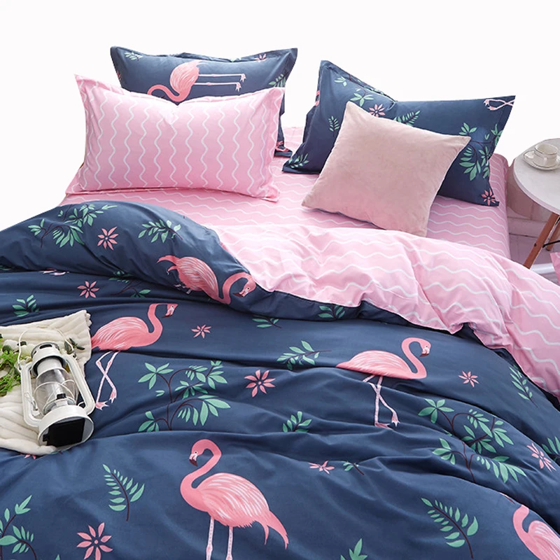 Flamingo Luxury Bedding Set Russia Euro Queen Double King Size Duvet Cover Set 2/6PCS Family Bed Linen Set Home Textile