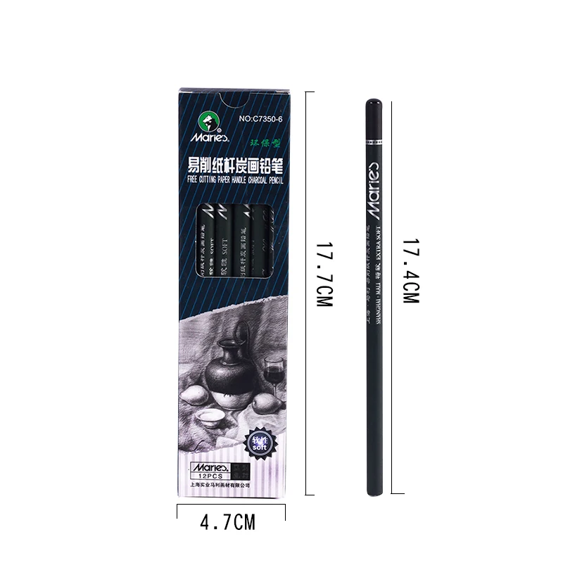 12 pcs Charcoal Pencil For Painting Drawing Student Stationery School Supplies Pencils for School