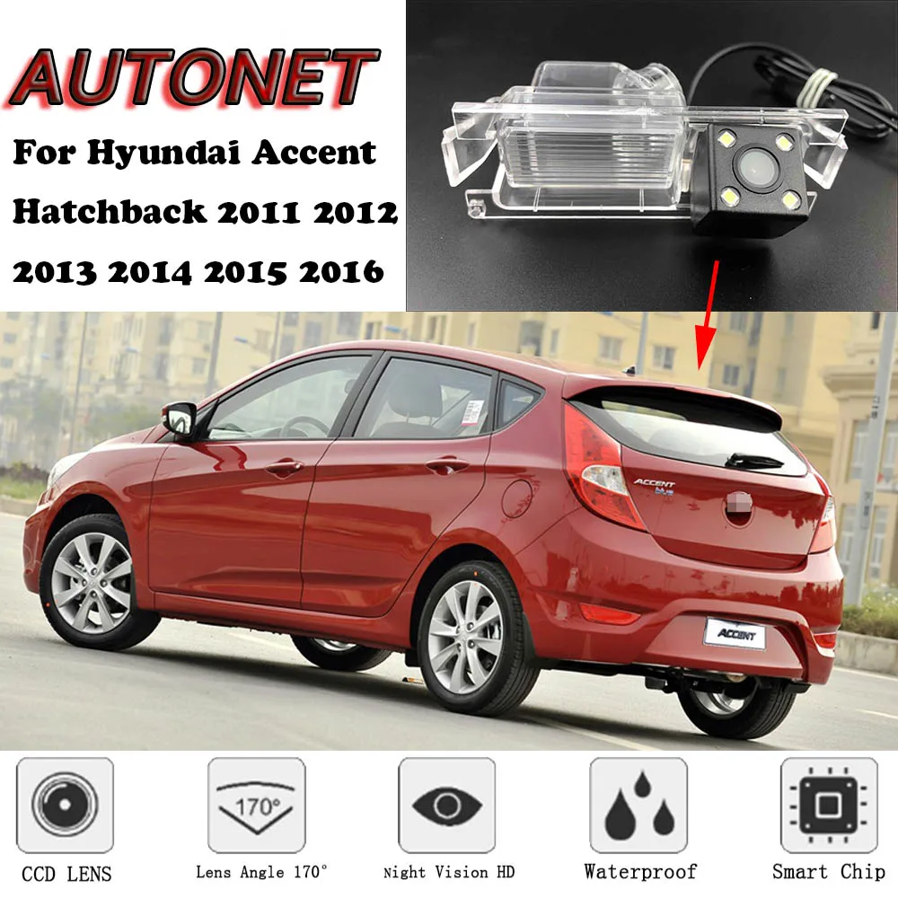 AUTONET Backup Rear View camera For Hyundai Accent Hatchback 2011 2012 2013 2014 2015 2016  Night Vision/license plate camera