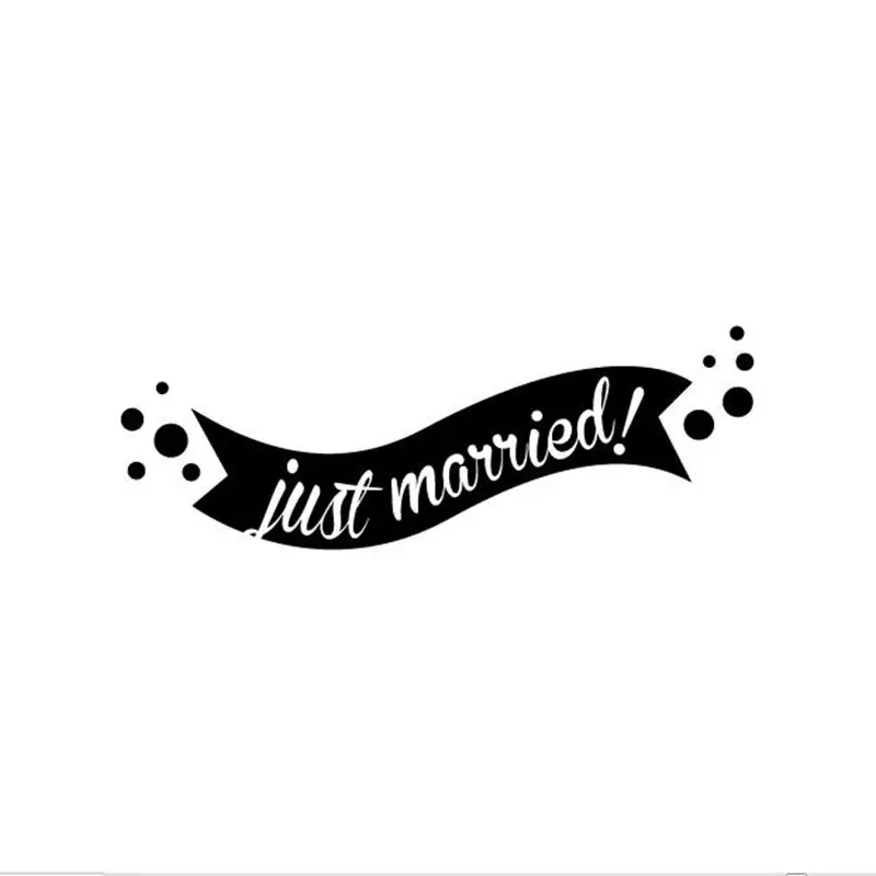 Just Married wedding vinyl decal stickers - wedding Banne Car Sticker