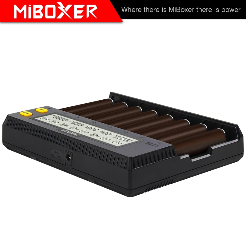 Miboxer c8 Intelligent Charger 8 Slots Total 4A Output Smart Charger for IMR18650 16340 10440 AA AAA 14500 26650 and USB Device