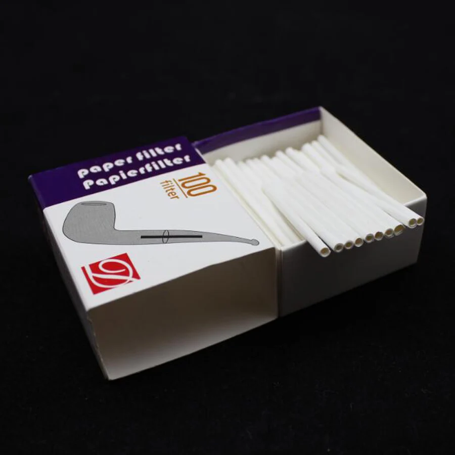 Wholesale New 1 Box 100PCS 3mm D-BRAND Paper Filters For Smoking Pipe Pleasant DIY Smoke Papie Filter Smoking Tools Accessories