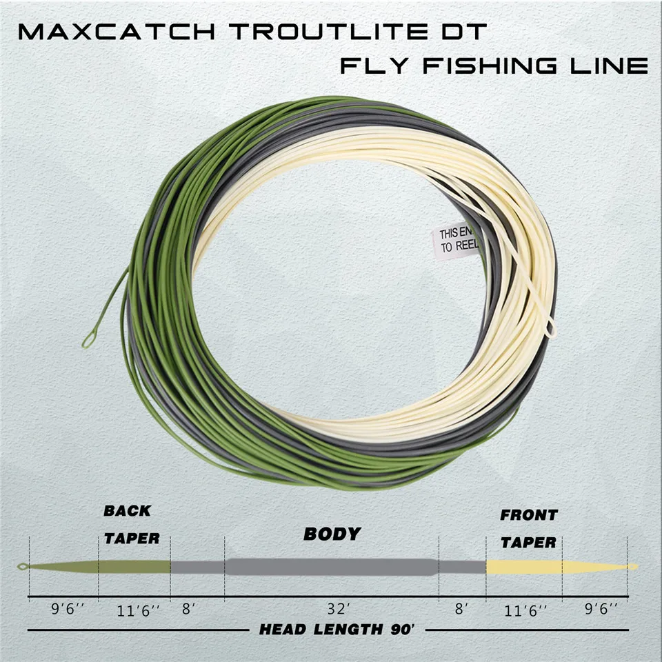 Maximumcatch 90ft 3/4/5/6wt Real Troutlite Double Taper Floating Fly Fishing Line with 2 Welded Loops Fly Line