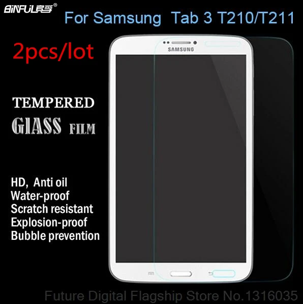  2pcs HD Tempered Glass Screen Protector For Samsung Galaxy Tab 3 7.0 T210 T211 T215 P3200 P3210 Tablet Protective Film