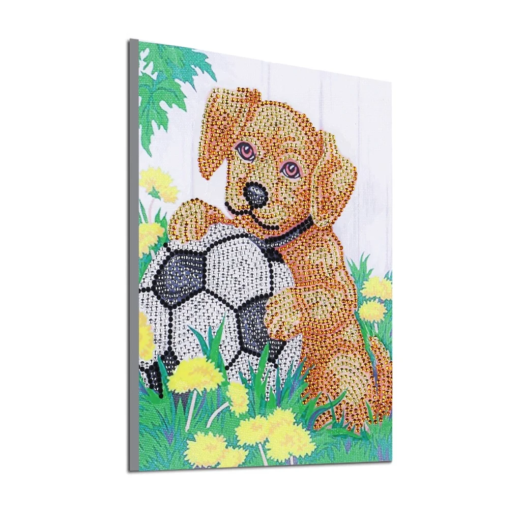 5D DIY Diamond Painting Embroidery Partial Square Animals Dog Playing Football Diamond Mosaic Daimond Painting for Home Decor