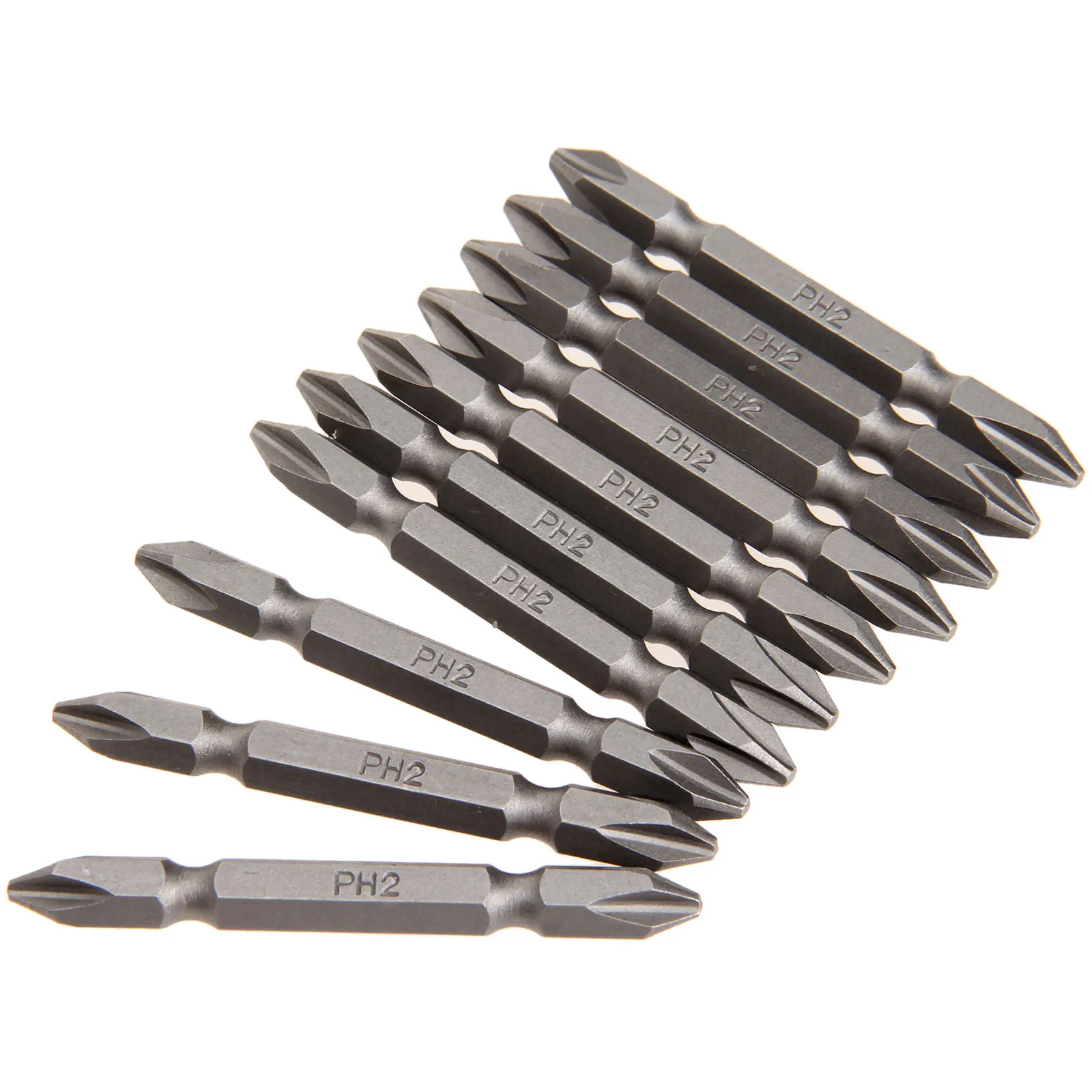 

10Pcs PH2 Phillips Electric Screwdriver Bits 65mm Magnetic Hand Screwdriver Driver Bit Drill Bit Screw Driver Dual Ends 1/4" Hex