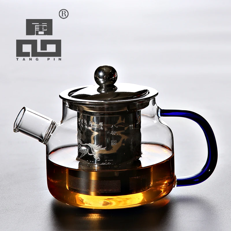 

TANGPIN heat-resistant glass teapot with infuser kettle for flower tea pot glass tea set