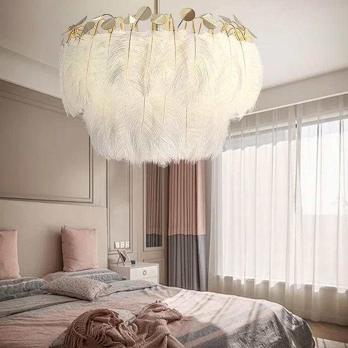 Creative Feather Pendant Lights LED Light Fixture Nordic Lamp Lamparas De Techo Colgante Moderna Home Lighting Iron Hanglamp