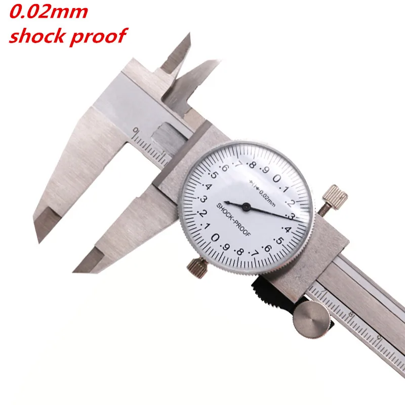 Shock-proof Stainless Stee Dial Caliper 6inch 0-150mm/0.02mml Precision 0.001\