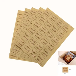 Handgemachte aufkleber 120 stücke/25*25mm vintage aufkleber kraft papier etikett diy handgemachte geschenk kuchen backen siegel versiegelung aufkleber