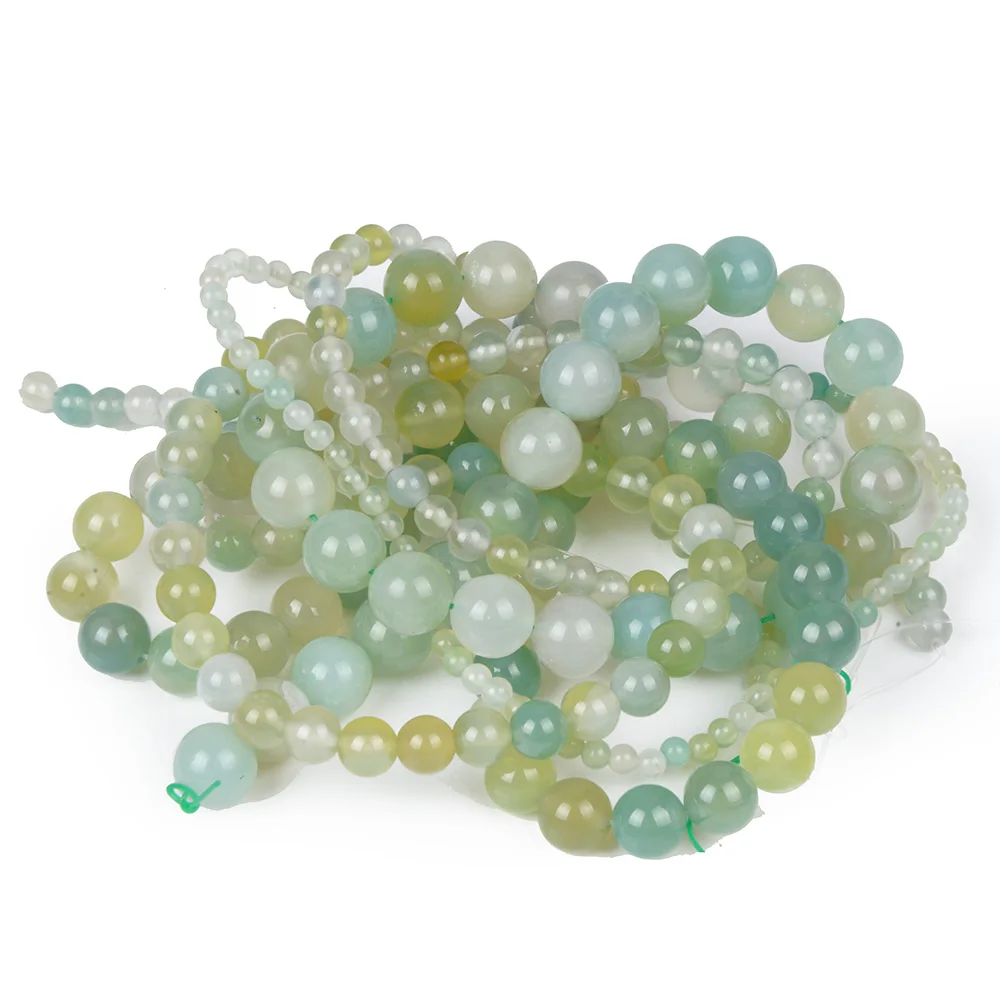 Grape Green Natural Stone 4mm 6mm 8mm 10mm 12mm Beads For Making Bracelets Jewelry Material