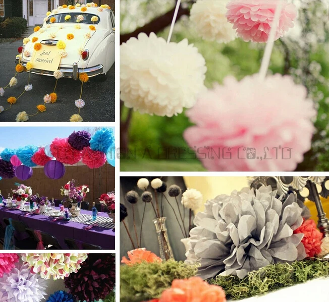 29 Colors as chart !! Tissue Paper rose ball wedding decorations 6