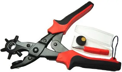 Leather Belt Hole Punch Plier 6 Size Head revolves for DIY Hand Made ,Best Quality Hole Pliers for Belts, Crafts, Plastic Rubber