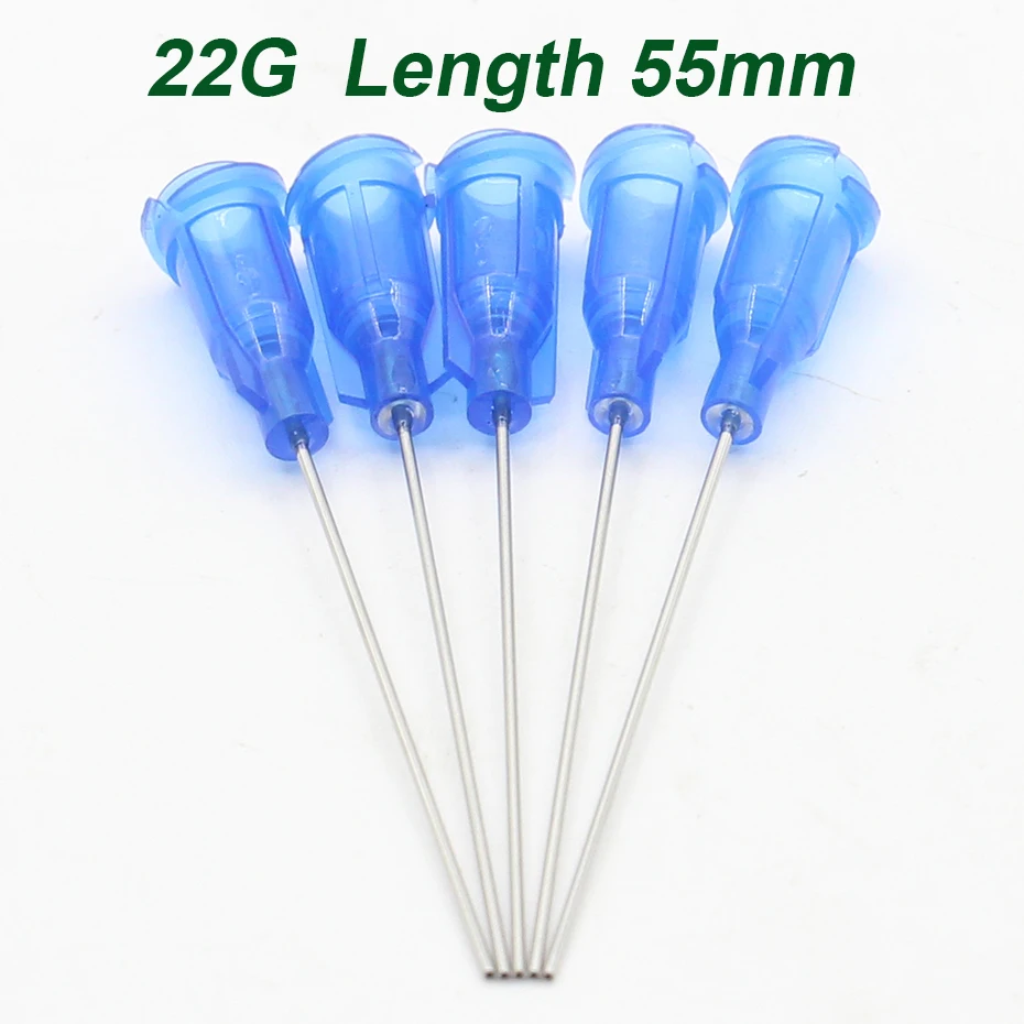 

50pcs 22G length 55mm Precision passivated S.S. Dispense Tip with PP Safetylok hub, glue dispenser needles