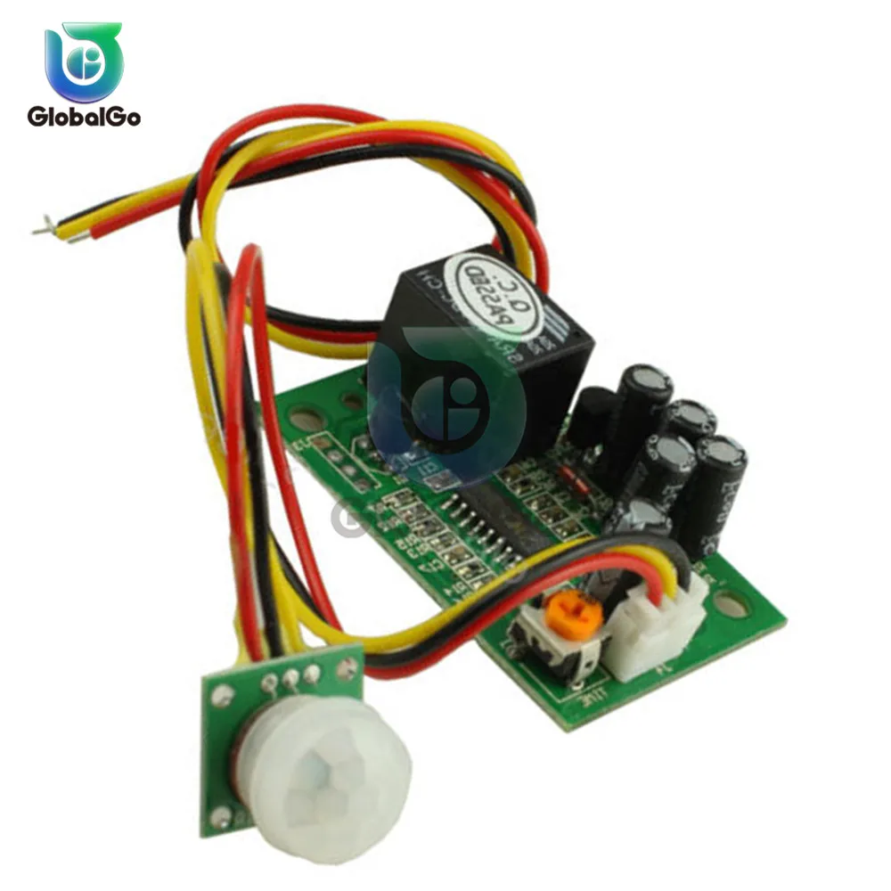 DC 12V Relays with PIR Motion Sensor Module IR Infrared Human Induction Sensor Pyroelectric Controller Switch Timer Delay