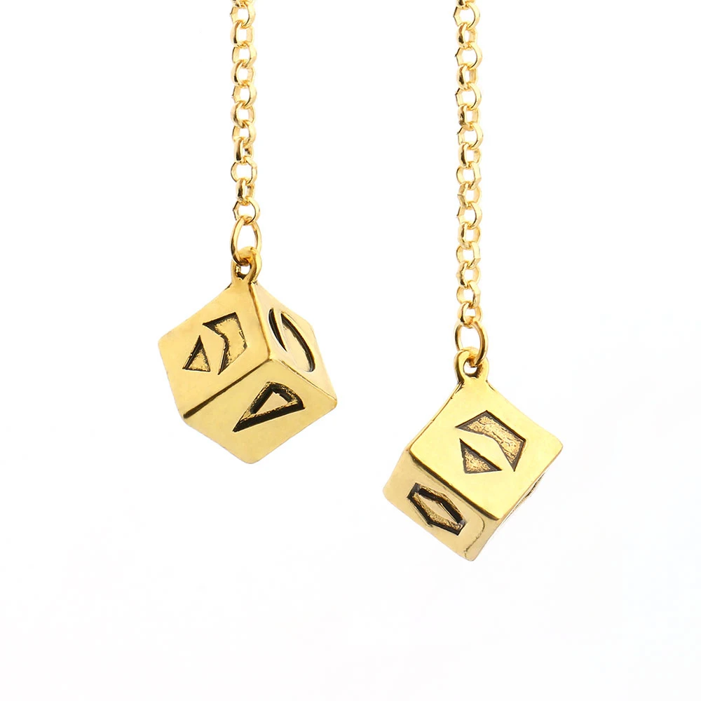 Nuovo grande braccialetto color oro antico Han Solo Lucky Dice Prop, dadi da 1,25 cm con braccialetto a catena a maglie Wars Car Mirror Jewelry