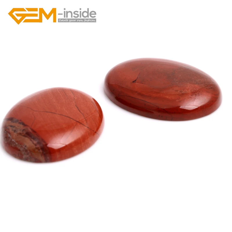 5 PCS GEM-inside Round/Oval Shape Natural Red Jaspers Stone CAB cabochon Beads For Jewellery Ring Pendant Making DIY Gifts