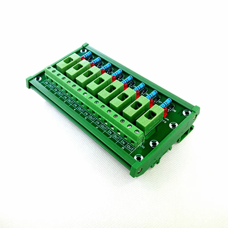 DIN Rail Mount 8 Position Fuse Holders Module Board,Fuse Holders for 5x20mm(DxL) tube fuse.