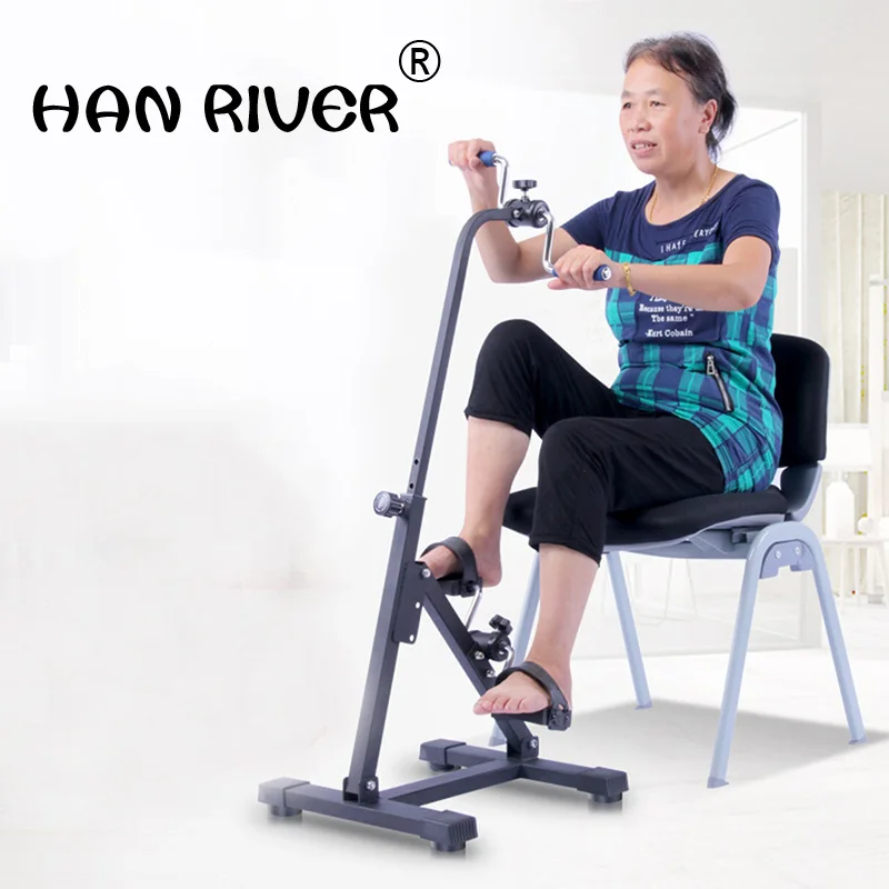 Onset of exercise rehabilitation old man hands stroke hemiplegia training equipment machine walker bicycle massage