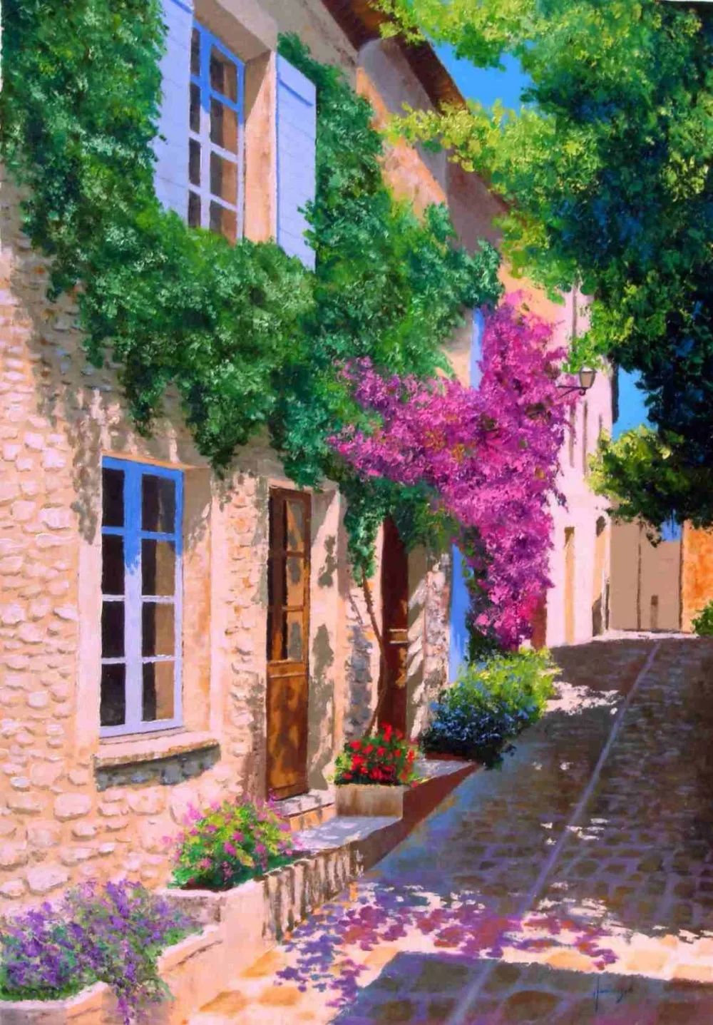 High quality Oil painting Canvas Reproductions Shady Lane By Jean Marc Janiaczyk hand painted