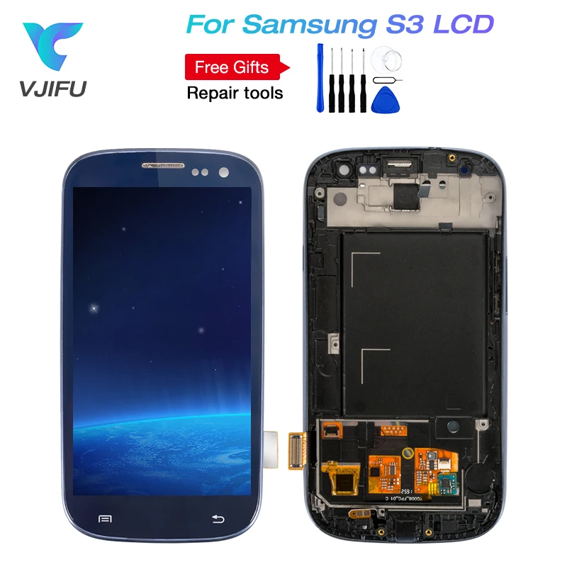 

1PCS LCD Screen For SAMSUNG Galaxy S III S3 LCD Display I9300 i9305 Touch Screen display With frame Mobile Phone Replacement