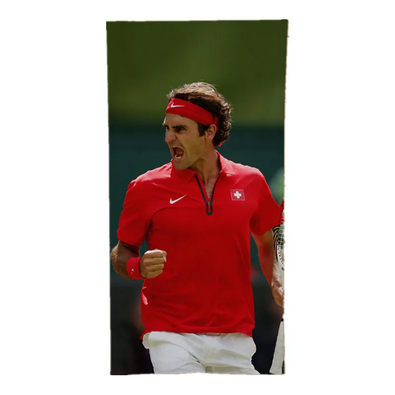Nuevas toallas de playa deportivas Roger Federer, campeón de tenis de microfibra, Toalla de ducha Roger Federer para baño, regalos de gimnasio, secado rápido