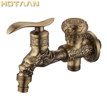 Long garden dual use Bibcock faucet tap crane antique brass finish wall mount washing machine water faucet taps YT-5166