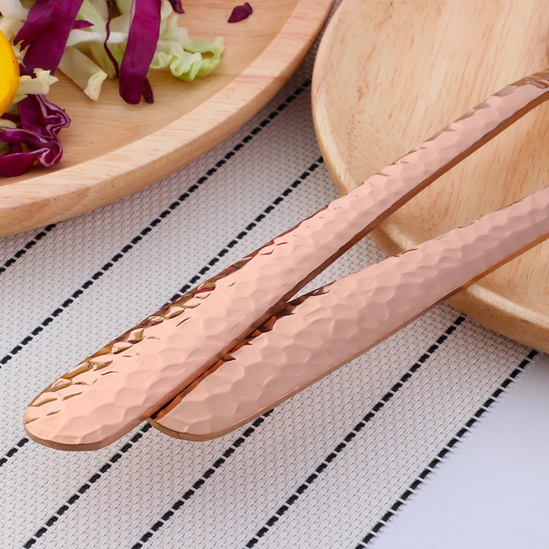 Large Serving Spoon Fork 12inch Gold Salad Servers Tablespoon Stainless Steel Rose Gold Dining Tools Kitchen Utensil