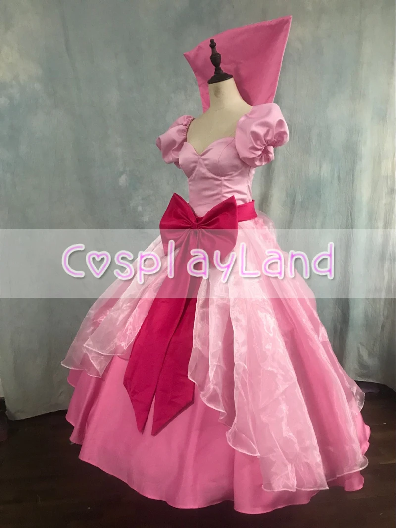 Princess Dress Adult Women Lottie Charlotte Cosplay Costume Halloween Pink Ball Gown Birthday Party Dress