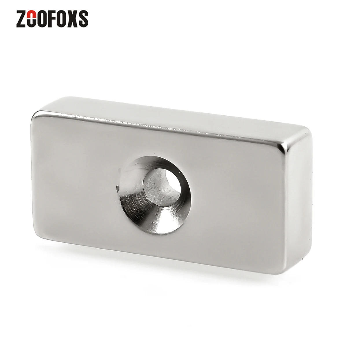 

ZOOFOXS 1pc 40x20x10mm Block Neodymium Magnet with 5mm Countersunk Hole Powerful Permanet Magnetic Rare Earth Magnets 40*20*10mm