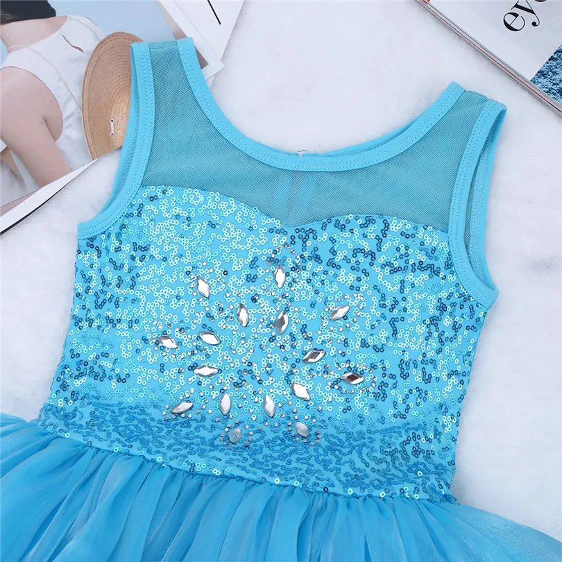 Sequins Children Girls Dancer Leotard Ballet Tutu Dress Kids Dance Costumes Girls Gymnastics Workout Ballerina Princess Dresses