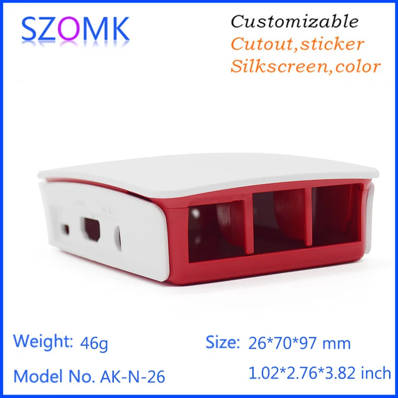 szomk smart digital plastic project box pcb enclosure (1Pcs) 26*70*97mm portable LCD distribution box Raspberry Pi switch box