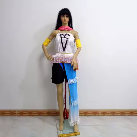 Final Fantasy X FFX -2 Yuna Christmas Party Halloween Uniform Outfit Cosplay Costume Customize Any Size