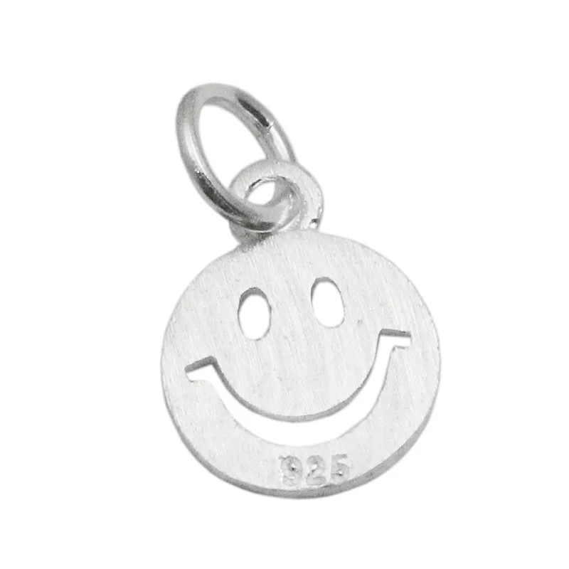 Beadsnice Smiley Face Charm Pendant 925 Sterling Silver Happy Face Charm Handmade Jewelry Findings Bracelet Charms ID 35626