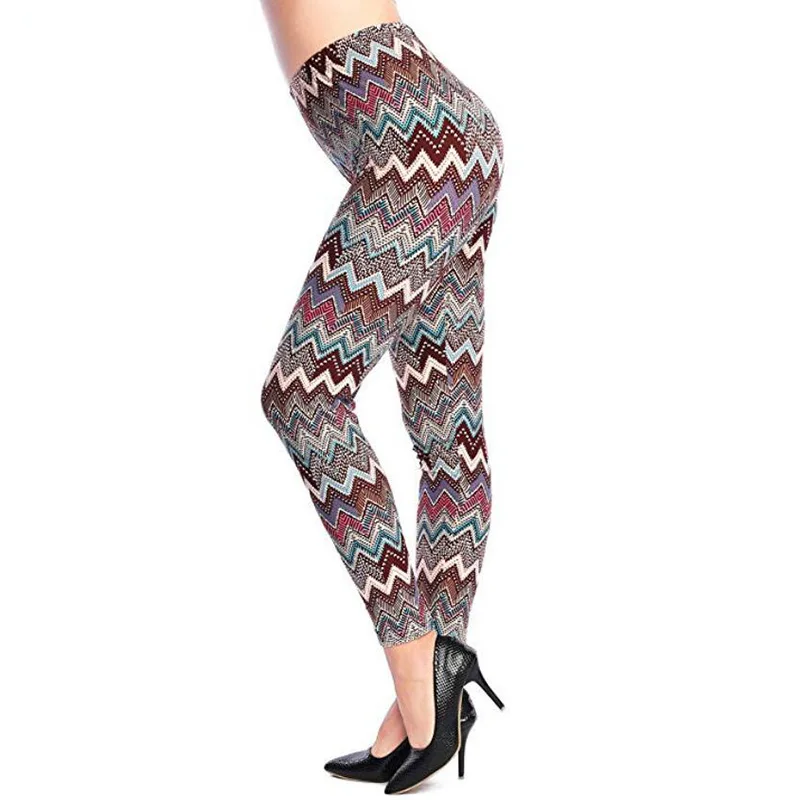 CHSDCSI High Waist Pants Women Leggings Fashion Flora Printing Sexy Legging Fitness Leggins Grid Plaid Stripe Trousers