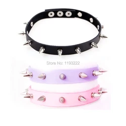Sexy Punk Fashion Jewelry Necklace Studded Rivet Rock Choker Handmade Collar Necklace